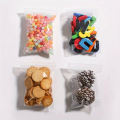 100pcs Clear Zipper Bags Poly Bag Resealable Zip Lock Bags for Snacks Nuts Seeds