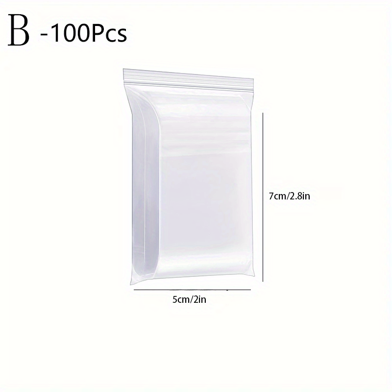 100pcs Clear Zipper Bags Poly Bag Resealable Zip Lock Bags for Snacks Nuts Seeds