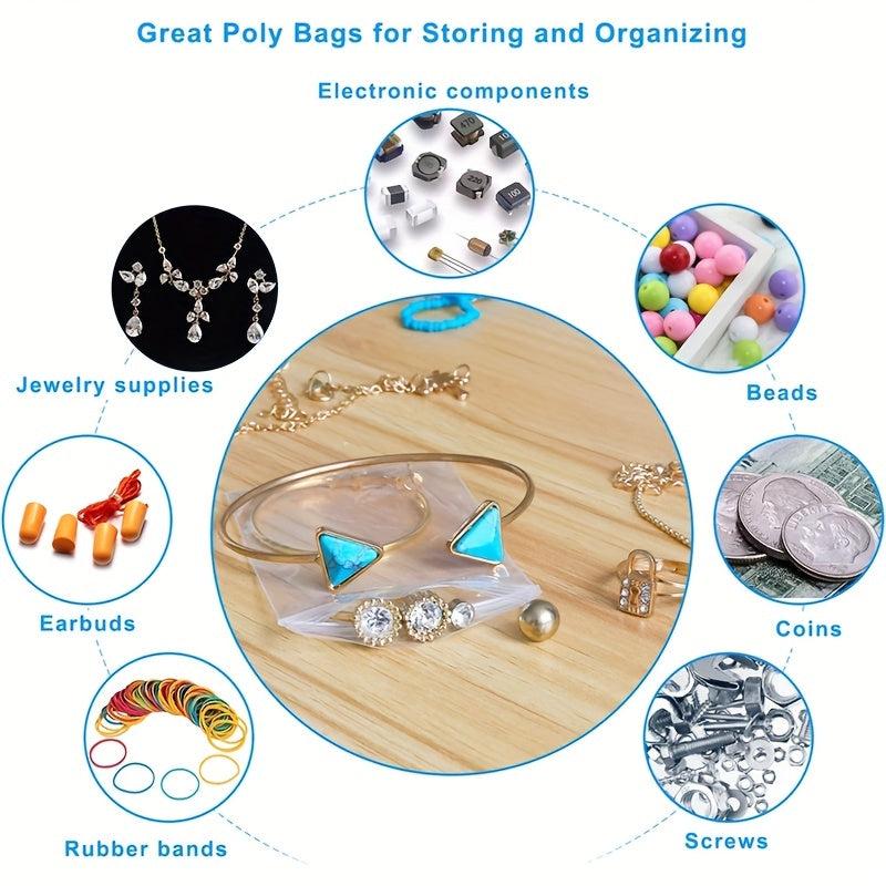 100pcs Clear Zipper Bags Poly Bag Resealable Zip Lock Bags for Snacks Nuts Seeds
