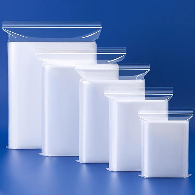 100pcs Clear Zipper Bags Poly Bag Resealable Zip Lock Bags for Snacks Nuts Seeds