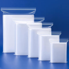 100pcs Clear Zipper Bags Poly Bag Resealable Zip Lock Bags for Snacks Nuts Seeds