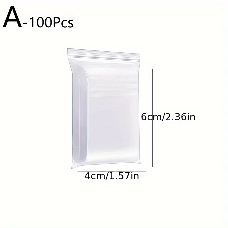100pcs Clear Zipper Bags Poly Bag Resealable Zip Lock Bags for Snacks Nuts Seeds
