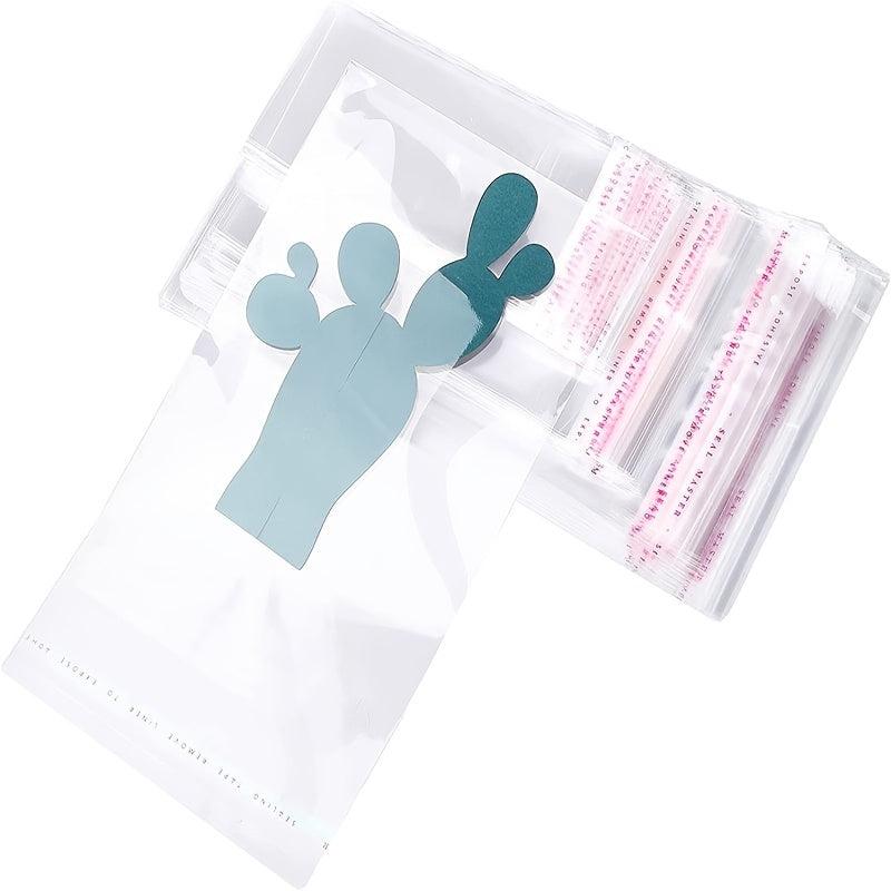 100pcs Clear Self-Sealing Glass Paper Bags 1-4 Mils Thick for Biscuits Candy