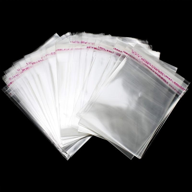 100pcs Clear Self-Sealing Glass Paper Bags 1-4 Mils Thick for Biscuits Candy