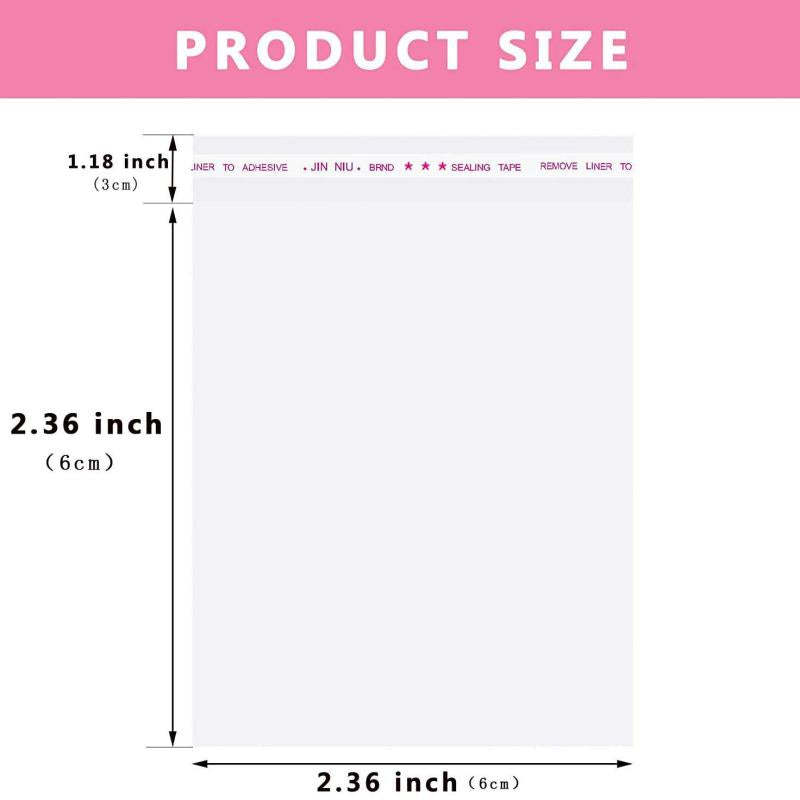 100pcs Clear Self-Sealing Glass Paper Bags 1-4 Mils Thick for Biscuits Candy
