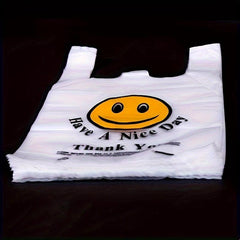 100pcs Reusable Thank You T-shirt Grocery Bags With Handle