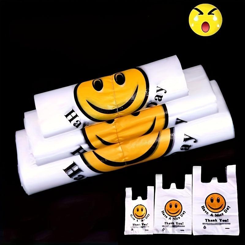 100pcs Reusable Thank You T-shirt Grocery Bags With Handle