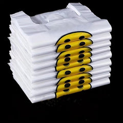 100pcs Reusable Thank You T-shirt Grocery Bags With Handle