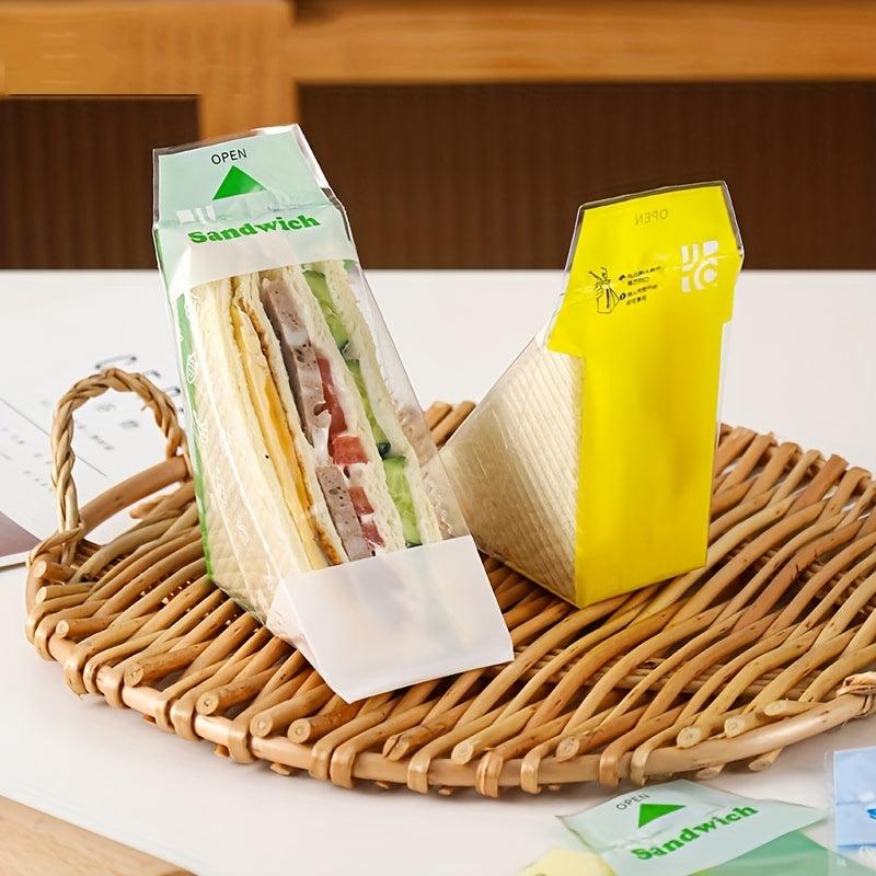100pcs Transparent Sandwich Wrapping Paper Easy To Tear Packaging Bag