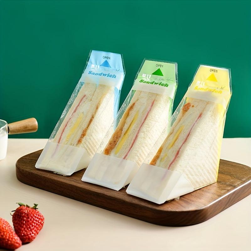 100pcs Transparent Sandwich Wrapping Paper Easy To Tear Packaging Bag