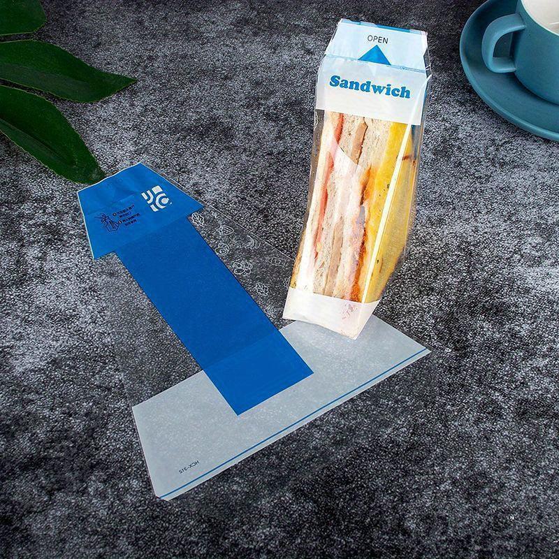 100pcs Transparent Sandwich Wrapping Paper Easy To Tear Packaging Bag