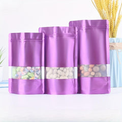 50pcs Matte Purple Resealable Zip Mylar Bag for Small Business Food Storage