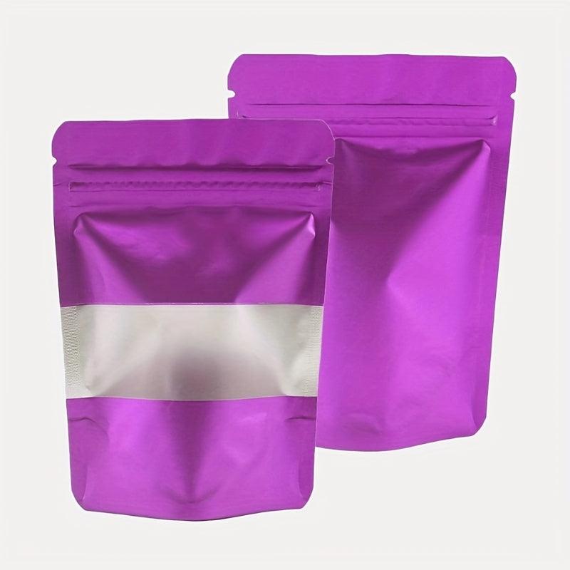 50pcs Matte Purple Resealable Zip Mylar Bag for Small Business Food Storage