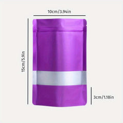 50pcs Matte Purple Resealable Zip Mylar Bag for Small Business Food Storage