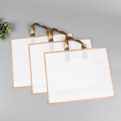 10pcs Golden Edge Handheld Gift Bag PVC Plastic Bag
