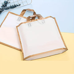 10pcs Golden Edge Handheld Gift Bag PVC Plastic Bag