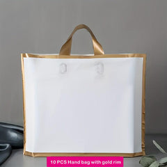10pcs Golden Edge Handheld Gift Bag PVC Plastic Bag