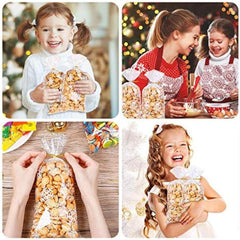 Christmas Snowflake Cellophane Goody Bags 100 PCS