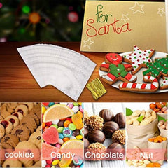 Christmas Snowflake Cellophane Goody Bags 100 PCS