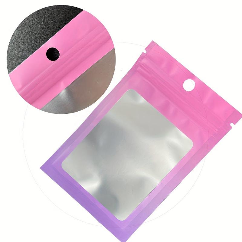 100pcs Mini Ziplock Jewelry Packing Bag with Matte Window