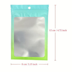 100pcs Mini Ziplock Jewelry Packing Bag with Matte Window