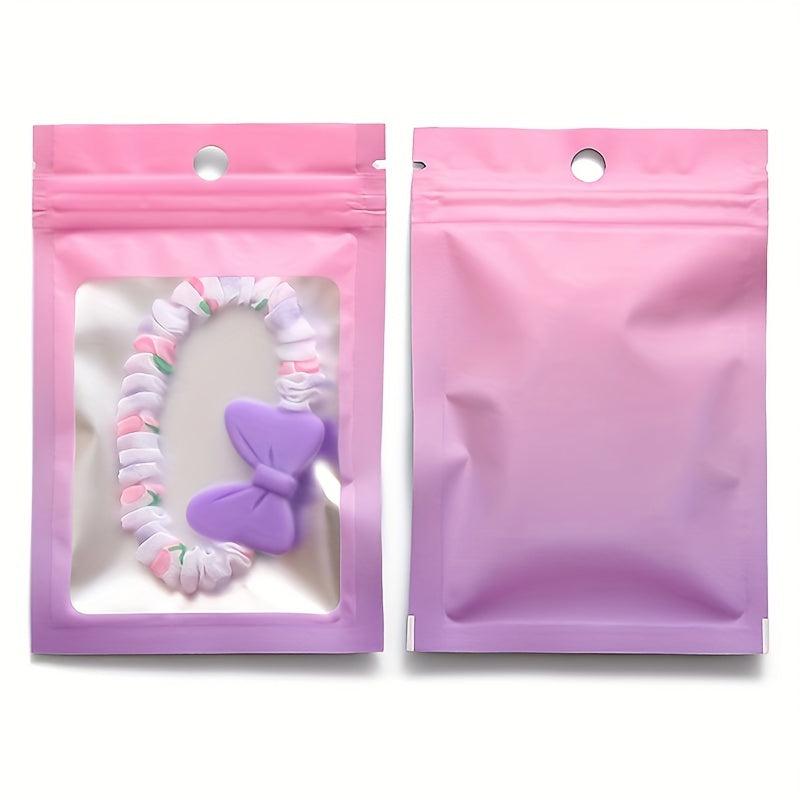 100pcs Mini Ziplock Jewelry Packing Bag with Matte Window