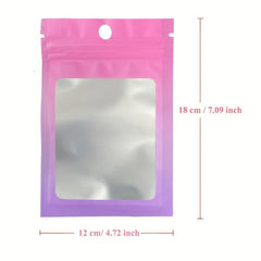 100pcs Mini Ziplock Jewelry Packing Bag with Matte Window