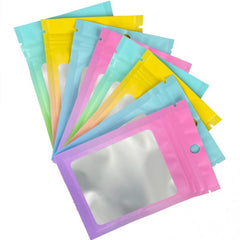 100pcs Mini Ziplock Jewelry Packing Bag with Matte Window