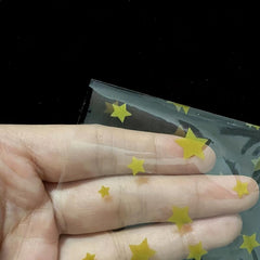 100pcs Golden Star Pattern Cellophane Candy Bags with Twist Tie for Party Snacks