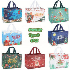 8pcs Christmas Gift Bags Non Woven Christmas Bags