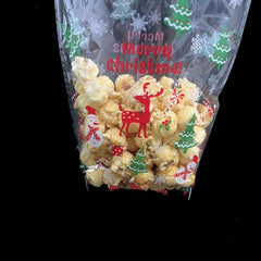 100pcs Christmas Elk Cone Cellophane Bags + 100 Twist Ties