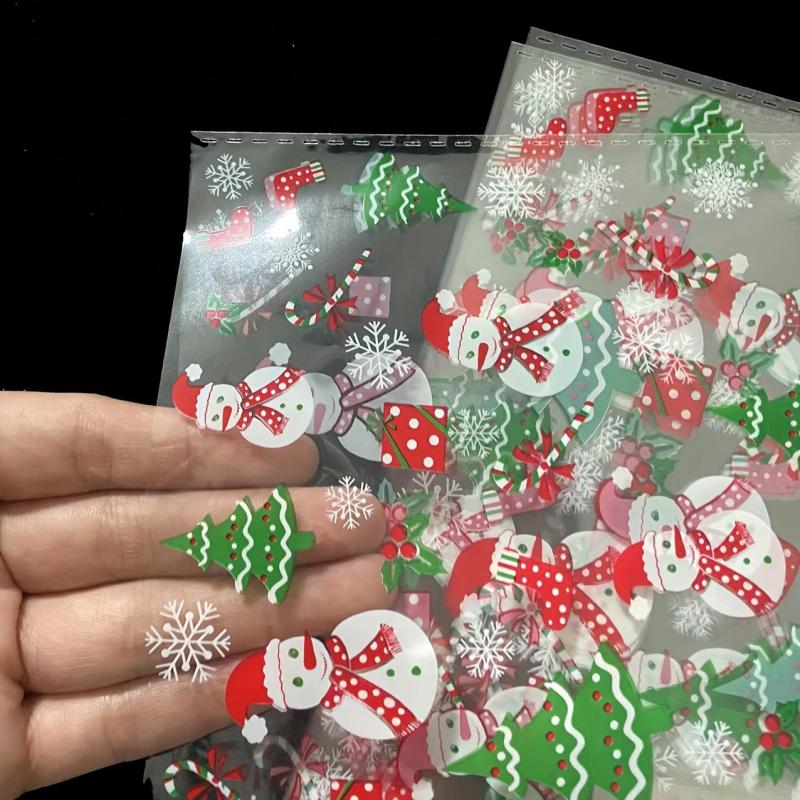 100pcs Christmas Elk Cone Cellophane Bags + 100 Twist Ties