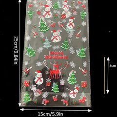 100pcs Christmas Elk Cone Cellophane Bags + 100 Twist Ties