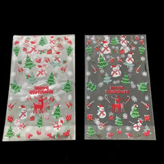 100pcs Christmas Elk Cone Cellophane Bags + 100 Twist Ties