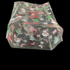 100pcs Christmas Elk Cone Cellophane Bags + 100 Twist Ties