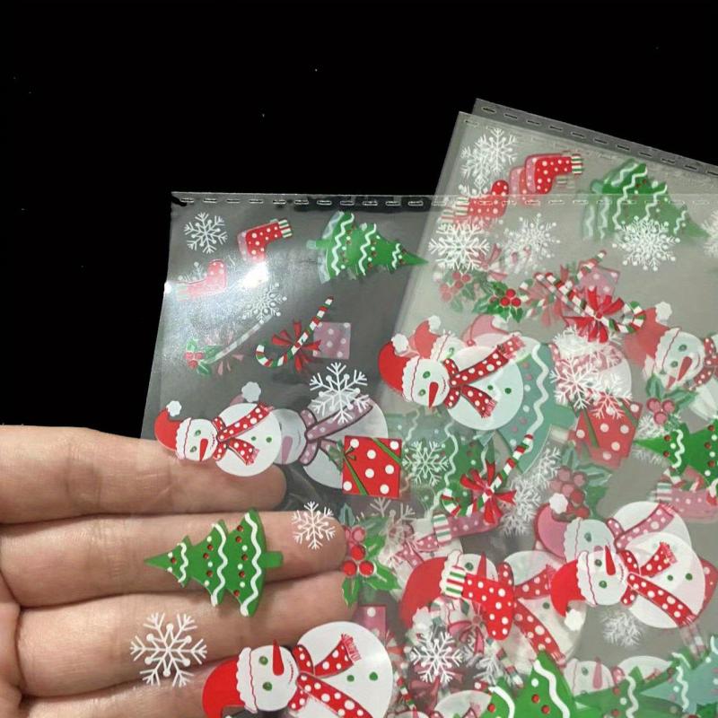 100pcs Christmas Elk Cone Cellophane Bags + 100 Twist Ties