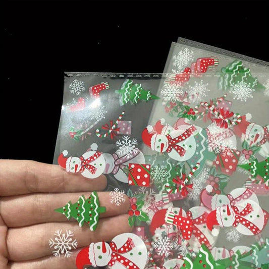 100pcs Christmas Elk Cone Cellophane Bags + 100 Twist Ties