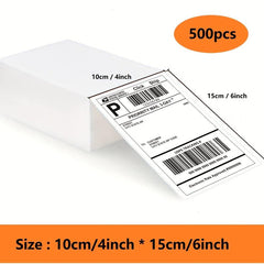 500pcs 10x15 Fan Fold Direct Thermal Label Waterproof Printer Paper