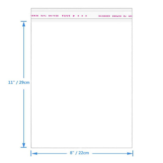 50pcs 8x11 10x12 10x14 11x14 Inch Transparent Cellophane Plastic Bags