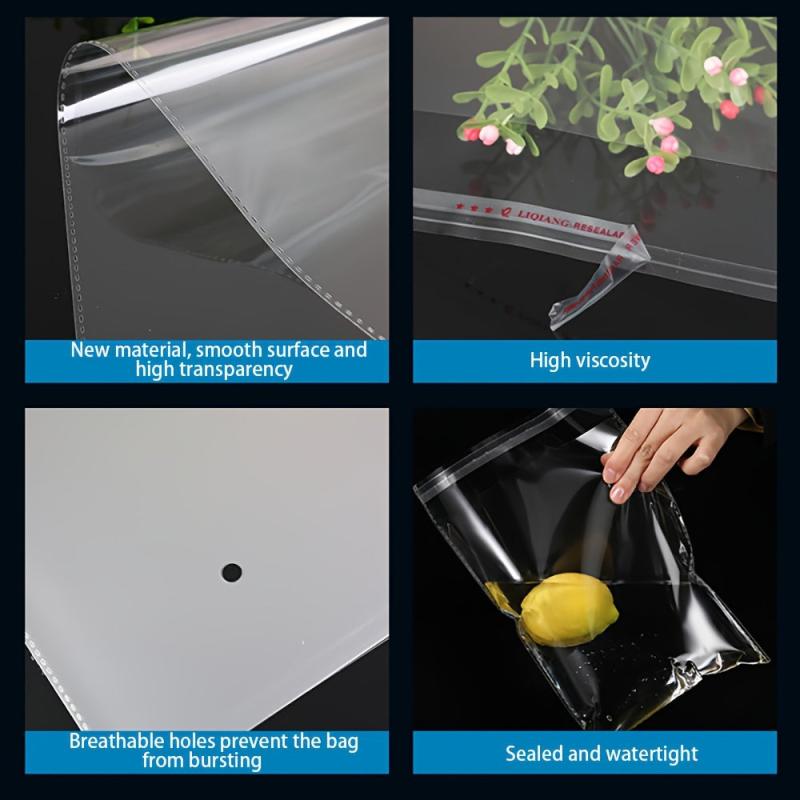 100pcs Large Self Sealing Cellophane Bags Clear Plastic Packing Bag