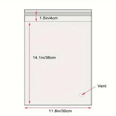 100pcs Large Self Sealing Cellophane Bags Clear Plastic Packing Bag