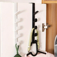 1pc Punch 5 Hook Hanger Over The Door Rack Hook Coat Hat Bag Hanging Storage Hoo