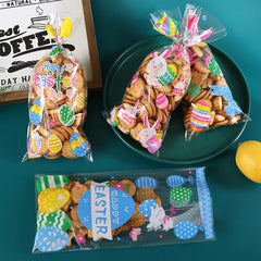 50pcs Easter Pattern Plastic Packaging Bags for Biscuits, Party Supplies