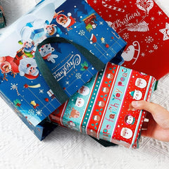 8pcs Christmas Gift Bags Reusable Tote Bags With Handles