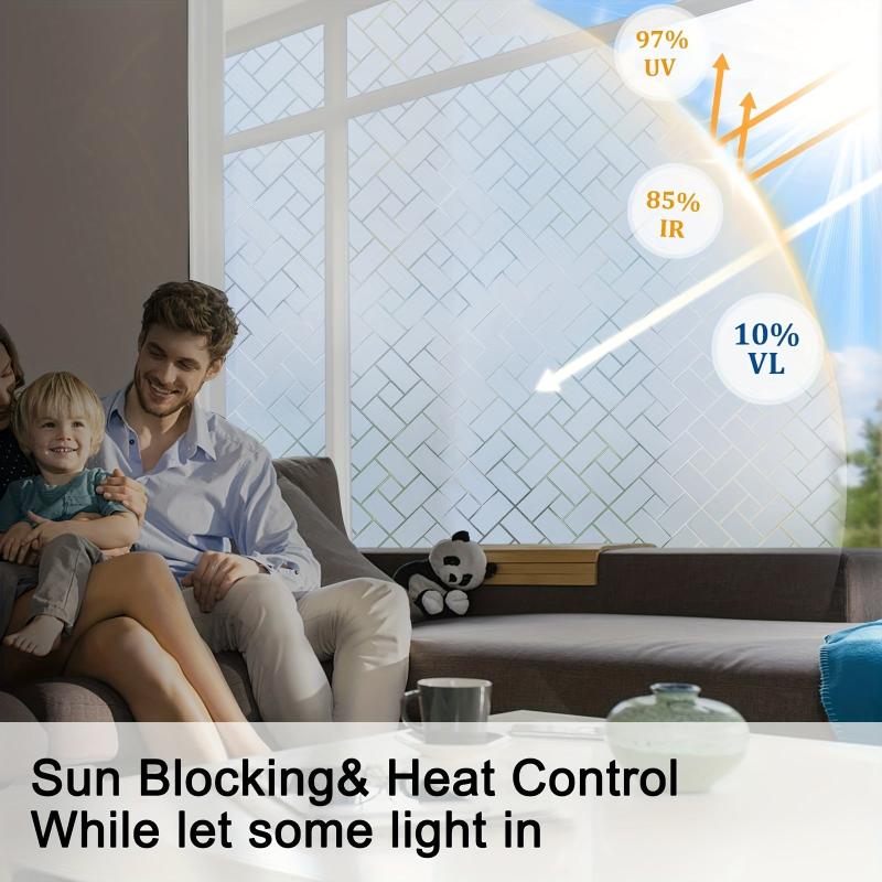 Frosted Privacy Window Film Heat Control UV Blocking for Home Office