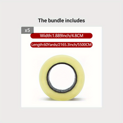 5 Rolls Packing Tape 1.88inch x 60 Yards 2.0 Mil Clear Packing Tape