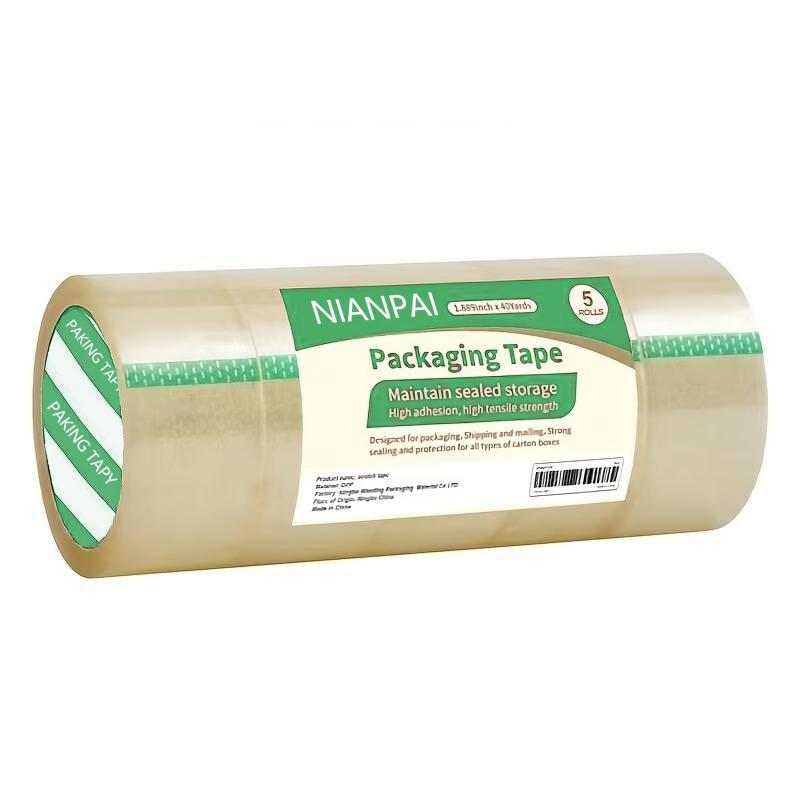 5 Rolls Packing Tape 1.88inch x 60 Yards 2.0 Mil Clear Packing Tape