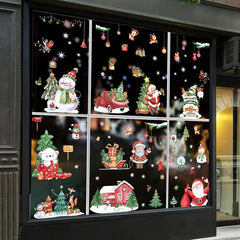 Watercolor Christmas Series Stickers Santa Claus Elk Window Decals