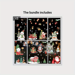 Watercolor Christmas Series Stickers Santa Claus Elk Window Decals