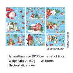 Watercolor Christmas Series Stickers Santa Claus Elk Window Decals